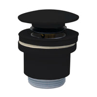 PILETTA CLICK CLACK IN OTTONE NERO CON TAPPO IN CERAMICA NERO OPACO E VITE CENTRALE 11/4   Idroweb