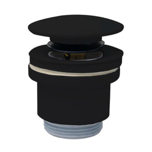 PILETTA CLICK CLACK IN OTTONE NERO CON TAPPO IN CERAMICA NERO OPACO E VITE CENTRALE 11/4   Idroweb