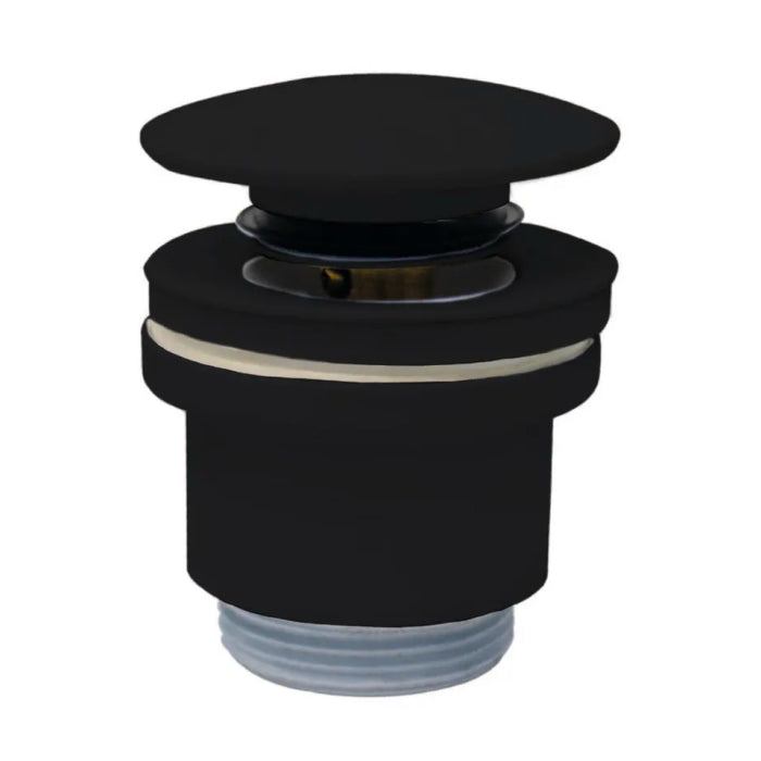 PILETTA CLICK CLACK IN OTTONE NERO CON TAPPO IN CERAMICA NERO OPACO E VITE CENTRALE 11/4   Idroweb