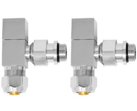 COPPIA VALVOLE A SQUADRO CROMATE FORMA CUBICA 1/2 CROMATA   Idroweb