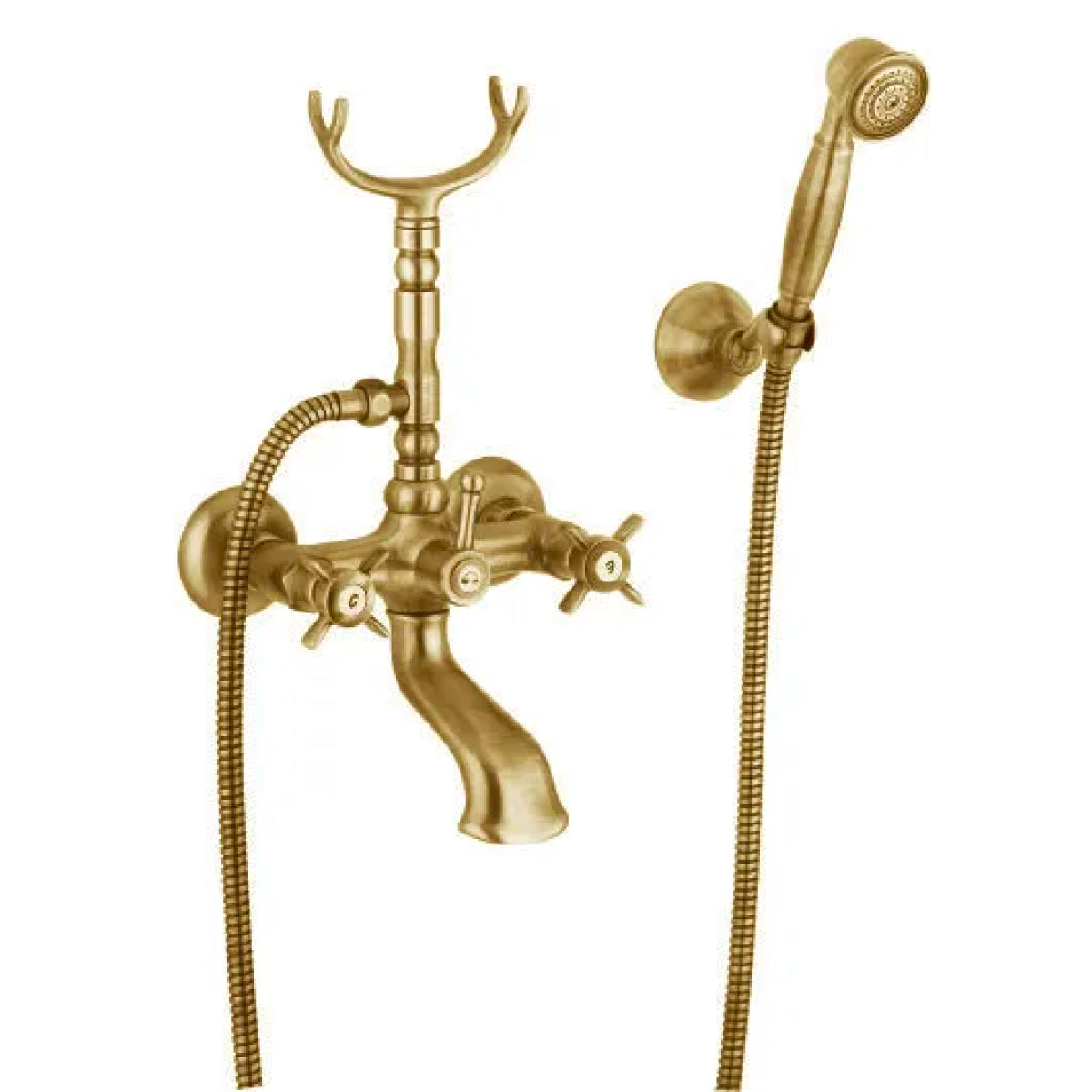 GRUPPO VASCA ESTERNO CON DOCCIA SERIE ORIENTES BRONZATO CON ATTACCO DUPLEX E FLESSIBILE MT 1,5   RUBINETTERIE EURORAMA S.P.A.