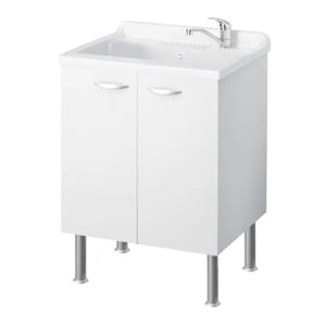 Mobile lavatoio bilaminato bianco  L= 60 cm p= 60 cm h= 85 cm  due ante