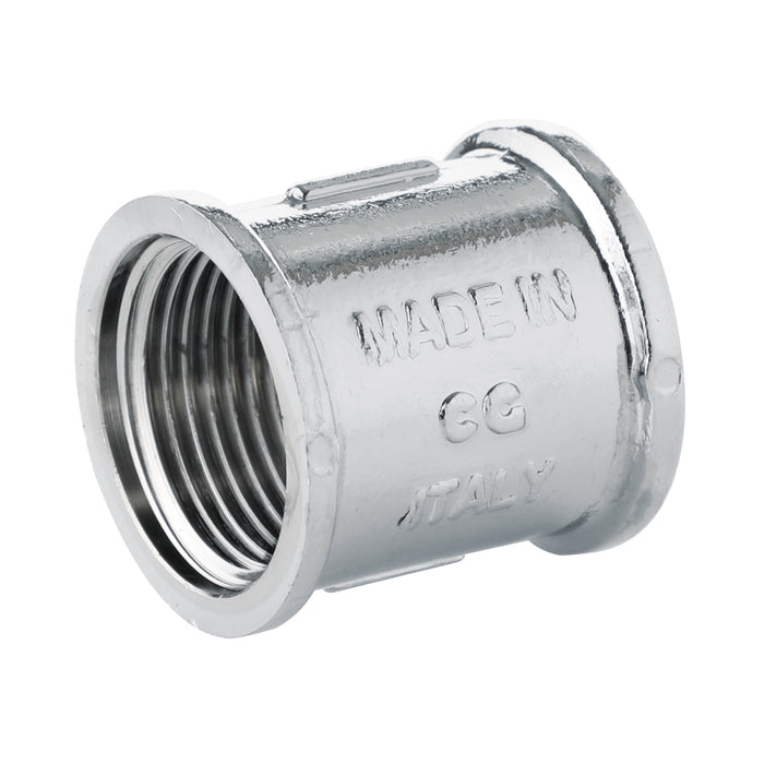 RACCORDO DIRITTO INTERMEDIO FEMMINA/FEMMINA IN OTTONE CROMATO SERIE 1500 1/2   TIEMME RACCORDERIE SPA