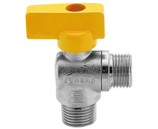 RUBINETTO GAS IN OTTONE A SQUADRO CON FARFALLA MASCHIO MASCHIO 1/2   ENOLGAS BONOMI SPA