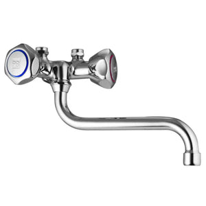 RUBINETTO LAVELLO A MURO CON ATTACCO SCALDINO 3/8   PORTA & BINI RUBINETTERIE SNC