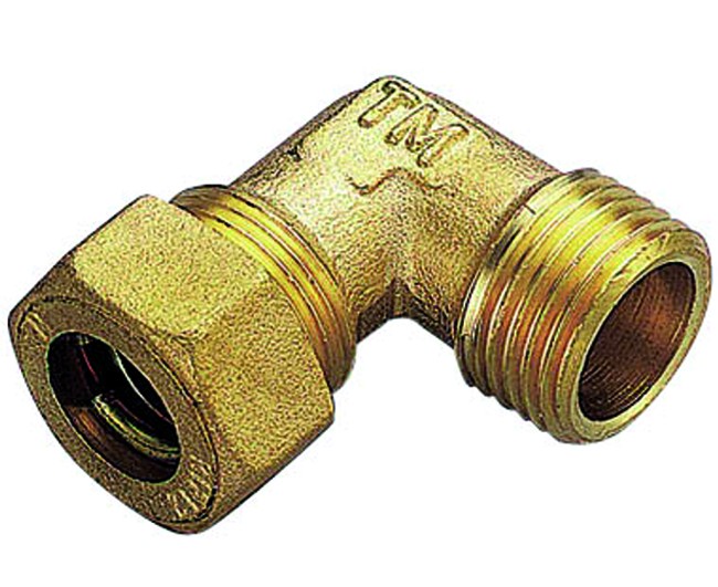 RACCORDO CURVO MASCHIO CON TENUTA O-RING PER TUBO RAME MODELLO 1300 3/4 ø22   TIEMME RACCORDERIE SPA