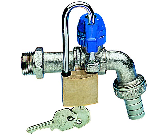 RUBINETTO PORTAGOMMA A SFERA CON LEVA E LUCCHETTO MODELLO EKO 1/2   ENOLGAS BONOMI SPA