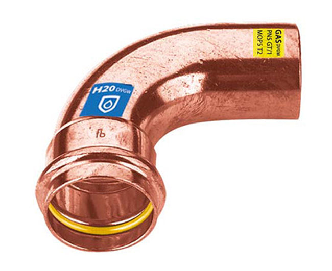 RACCORDO CURVO RAME 90  ° A PRESSARE MASCHIO FEMMINA SERIE FRABOPRESS KOMBI  EE ?28   FRA-BO SPA