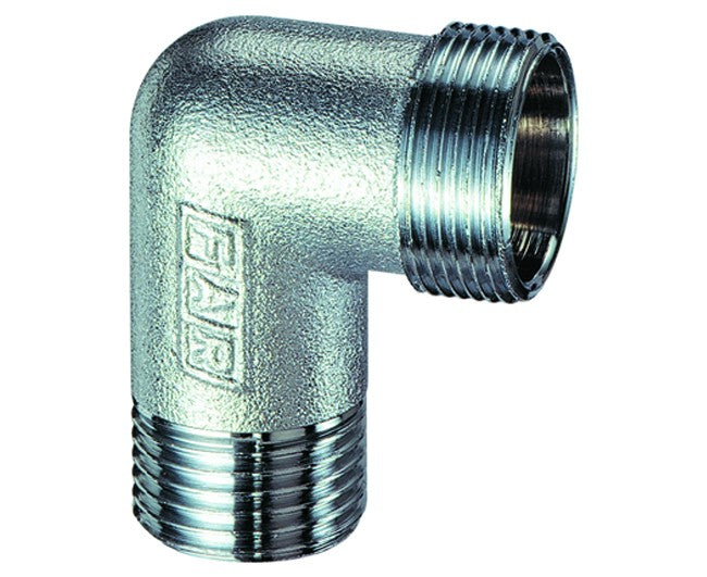 RACCORDO CURVO MASCHIO IN OTTONE CROMATO 3/4 ø22 C/KIT RAME M 24X19   FAR RUBINETTERIE