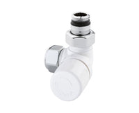 VALVOLA TERMOSTATIZZABILE BIANCA AD ANGOLO ATTACCO A DESTRA 1/2 ATTACCO DESTRA   ARTECLIMA S.R.L.