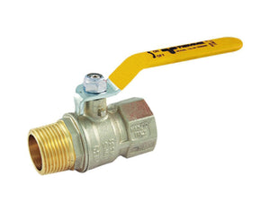 VALVOLA ARRESTO A SFERA IN OTTONE CON LEVA PER GAS MASCHIO FEMMINA 1   TIEMME RACCORDERIE SPA