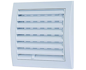 GRIGLIA QUADRA CON RETE IN ABS BIANCA 190X190 MM - IMBOCCO ø125   VECAM-CO S.P.A