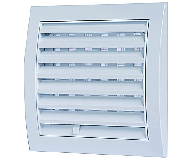 GRIGLIA QUADRA CON RETE IN ABS BIANCA 190X190 MM - IMBOCCO ø125   VECAM-CO S.P.A