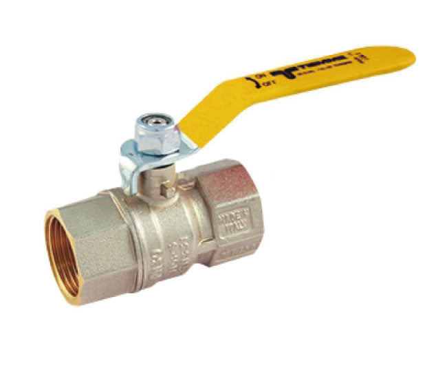 VALVOLA ARRESTO A SFERA IN OTTONE CON LEVA PER GAS FEMMINA FEMMINA 1   TIEMME RACCORDERIE SPA