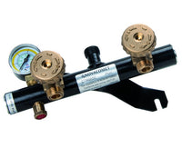 CENTRALINA GAS 2 RUBINETTI PER GPL CON VALVOLA DI SICUREZZA E MANOMETRO C/VALVOLA E MANOMETRO   NOVACOMET