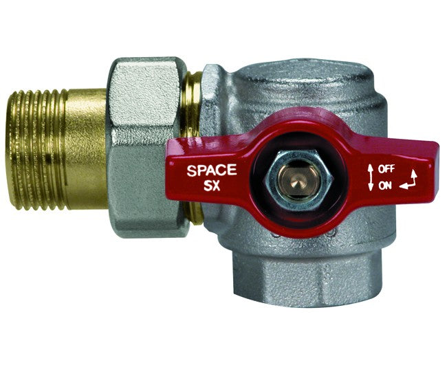 VALVOLA A SFERA A SQUADRA IN OTTONE VERSO SINISTRO MODELLO SPACE 1/2   EFFEBI S.P.A.