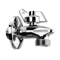 RUBINETTO MIGNON LAVATRICE A SFERA CON ROSONE IN OTTONE CROMATO MODELLO SQUALO 1/2   VA ALBERTONI