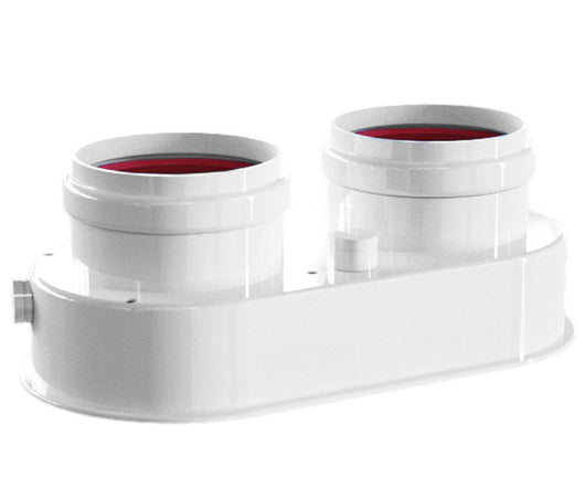 SDOPPIATORE CON ISPEZIONE FEMMINA FEMMINA BIANCO ø80   PUCCI SRL