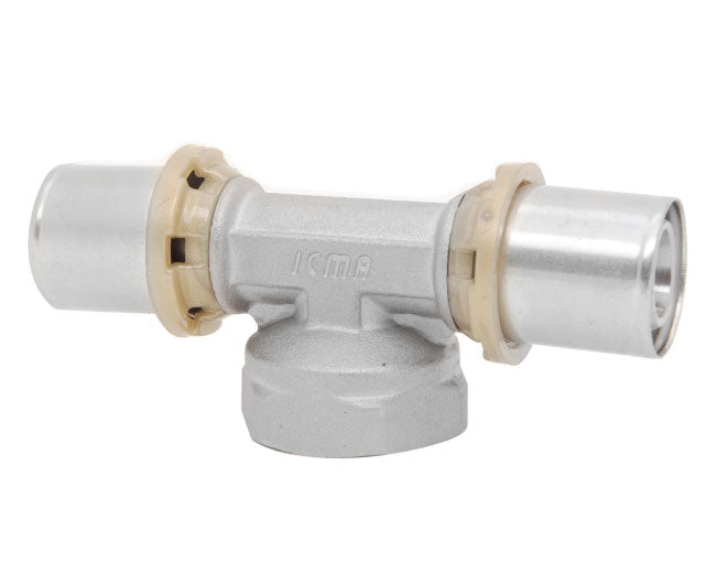 RACCORDO A T FEMMINA PER TUBO MULTISTRATO A PRESSARE MODELLO SEMPITER 3/4 Ø20X2   ICMA  S.P.A.
