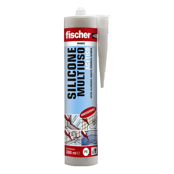 Sigillante siliconico multiuso bianco a base acetica  Bianco 280gr  Fischer italia s.r.l.