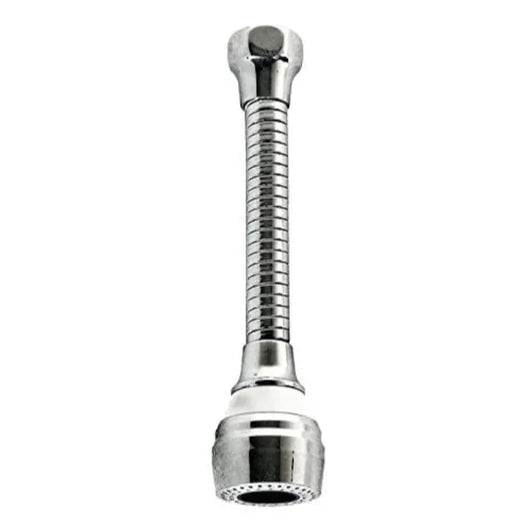 AERATORE CON PROLUNGA A SNODO IN ACCIAIO CROMATO E RACCORDO IN OTTONE PER MISCELATORE