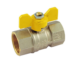VALVOLA ARRESTO A SFERA IN OTTONE CON FARFALLA PER GAS FEMMINA FEMMINA 1/2   TIEMME RACCORDERIE SPA