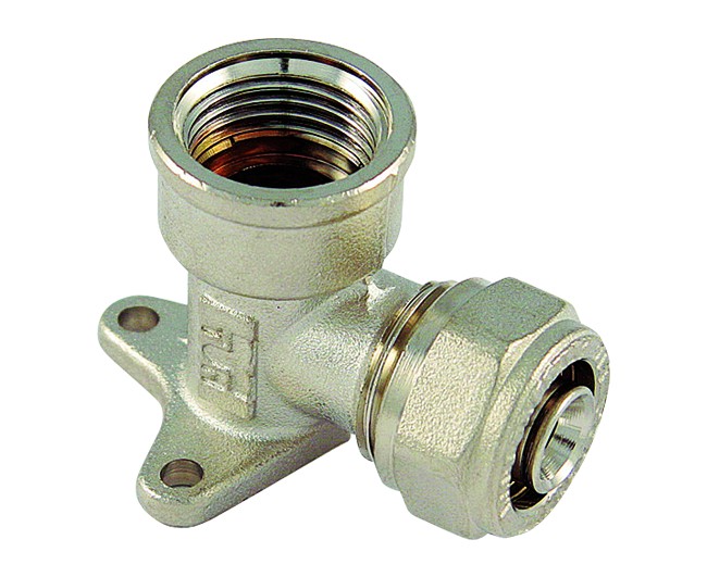 RACCORDO CURVO FEMMINA FLANGIATO PER TUBO MULTISTRATO MODELLO AL-COBRAPEX 1/2 ø20   TIEMME RACCORDERIE SPA