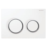 PLACCA 2 TASTI MODELLO OMEGA 20 BIANCO/CROMATO/BIANCO   GEBERIT