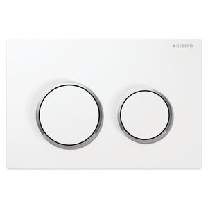 PLACCA 2 TASTI MODELLO OMEGA 20 BIANCO/CROMATO/BIANCO   GEBERIT