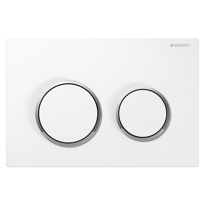 PLACCA 2 TASTI MODELLO OMEGA 20 BIANCO/CROMATO/BIANCO   GEBERIT