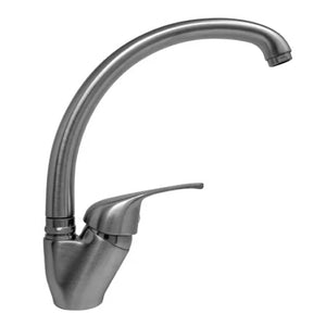 RUBINETTO MISCELATORE MONOCOMANDO PER LAVELLO CANNA ALTA CROMO SATINATO 3/8   PORTA & BINI RUBINETTERIE SNC