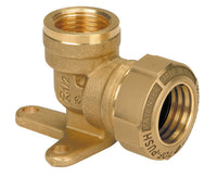 RACCORDO CURVO IN OTTONE FEMMINA FLANGIATO TOF-PUSH OT ø25X3/4 - ANELLO DI ANCORAGGIO METALLICO   EFFEBI S.P.A.