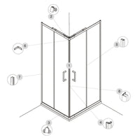 RICAMBISTICA BOX DOCCIA MODELLO TINA 08 - PROFILO 80/90X190