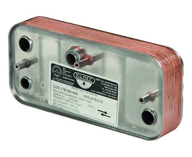 SCAMBIATORE SALDOBRASATO PER CALDAIA MURALE PIASTRE 14   ZILMET SPA