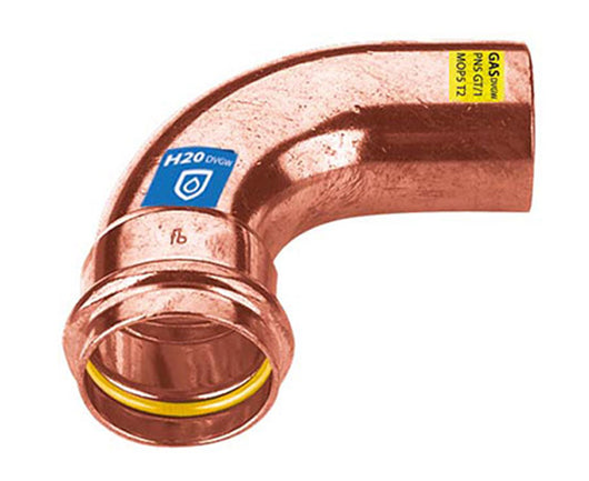 RACCORDO CURVO RAME 90  ° A PRESSARE MASCHIO FEMMINA SERIE FRABOPRESS KOMBI  EE ?15   FRA-BO SPA