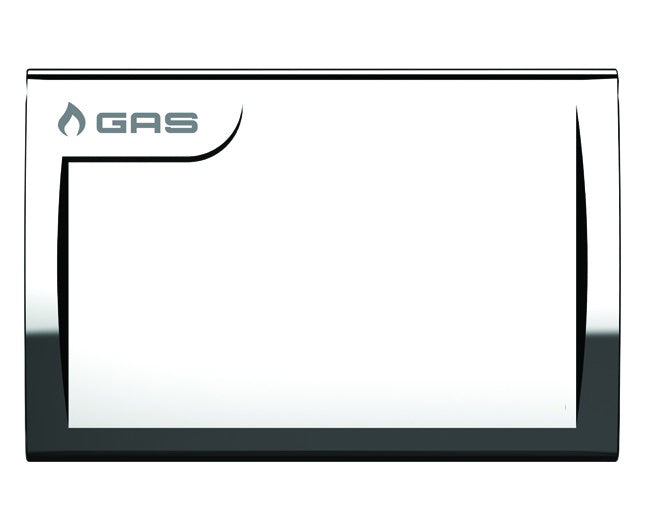 PLACCA DI COPERTURA CROMO PER VALVOLE INTERCETTAZIONE VECCHIA CONNESSIONE  AD U 122X80 MM   TECO Srl