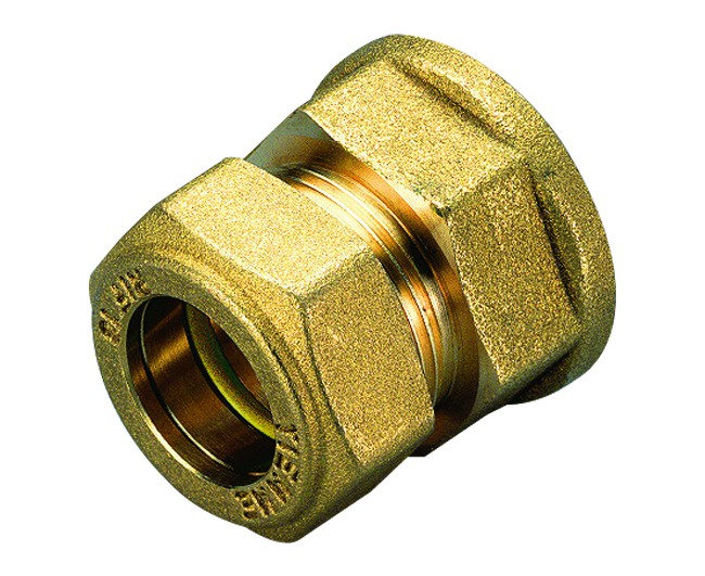 RACCORDO DIRITTO FEMMINA PER GAS CON TENUTA O-RING PER TUBO RAME MODELLO 1350 3/4 ø18   TIEMME RACCORDERIE SPA