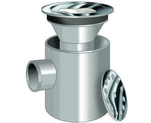 Pozzetto a pavimento basso ad 1 via grigliato con tappo  ? 100/40 1 via  h= 12 cm  Nicoll s.r.l.