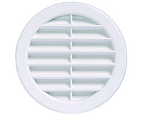 GRIGLIA CIRCOLARE DA INCASSO IN MATERIALE TERMOPLASTICO CON RETINA BIANCA ø100   VECAM-CO S.P.A