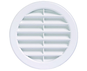 GRIGLIA CIRCOLARE DA INCASSO IN MATERIALE TERMOPLASTICO CON RETINA BIANCA ø100   VECAM-CO S.P.A