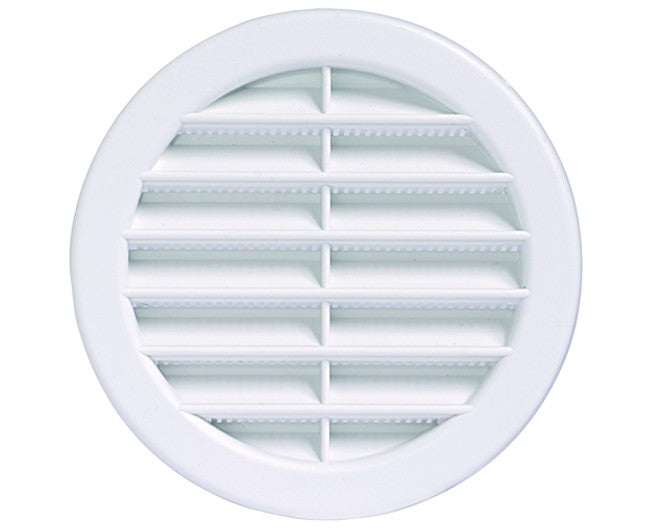 GRIGLIA CIRCOLARE DA INCASSO IN MATERIALE TERMOPLASTICO CON RETINA BIANCA ø100   VECAM-CO S.P.A