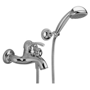 Rubinetto miscelatore monocomando vasca esterno con doccia serie flavia  C/attacco duplex e flessibile 150 cm  Rubinetteria paffoni spa