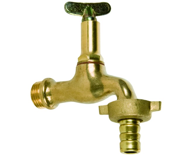 RUBINETTO PORTAGOMMA IN OTTONE GIALLO CON CHIAVINO 1/2   IDRAL