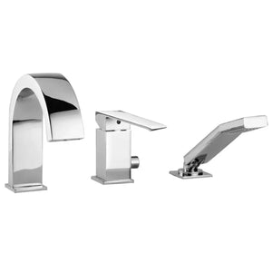 RUBINETTO MISCELATORE MONOCOMANDO PER BORDO VASCA CON DOCCIA ESTRAIBILE    SERIE LEVEL 3/8   RUBINETTERIA PAFFONI Spa