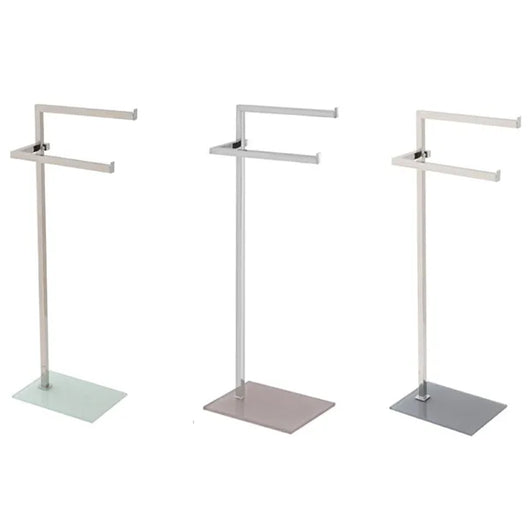 PIANTANA PORTASCIUGAMANI IN ACCIAIO CROMATO DIM. CM(LXPXH):28X20X86  BIANCO   BRAND SRL