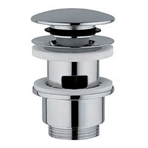 PILETTA CLIC CLAK CON TAPPO IN OTTONE TONDA CROMATA CON TROPPO PIENO 11/4  Idroweb