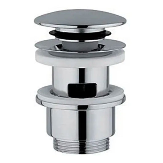 PILETTA CLIC CLAK CON TAPPO IN OTTONE TONDA CROMATA CON TROPPO PIENO 11/4  Idroweb