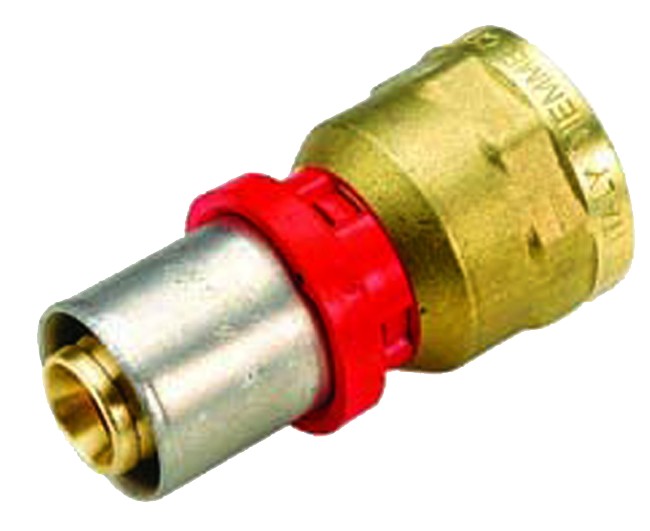 RACCORDO DIRITTO FEMMINA PER TUBO MULTISTRATO A PRESSARE MODELLO AL-COBRAPEX 1/2 ø20   TIEMME RACCORDERIE SPA