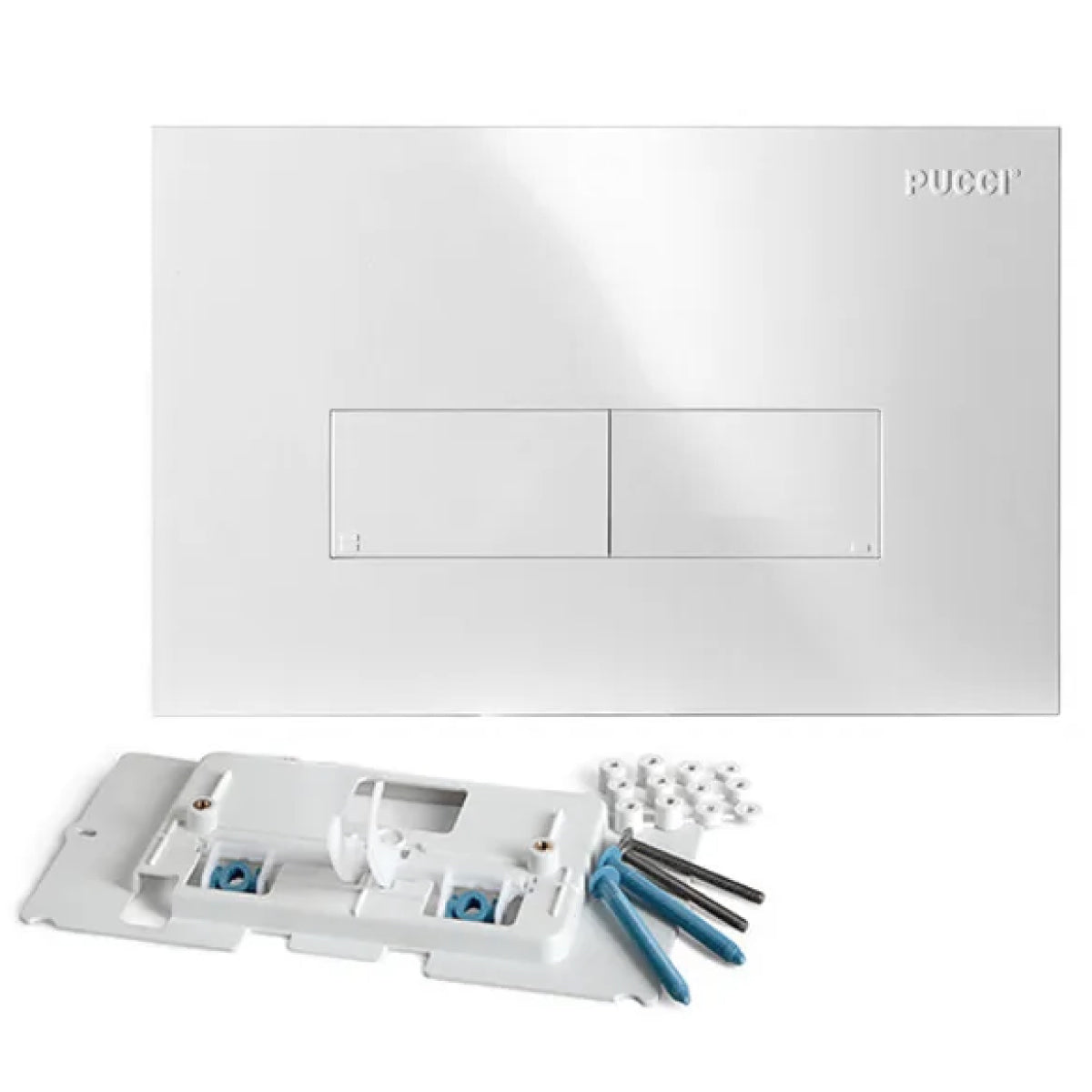 PLACCA 2 TASTI MODELLO ECO 28 BIANCA   PUCCIPLAST Srl