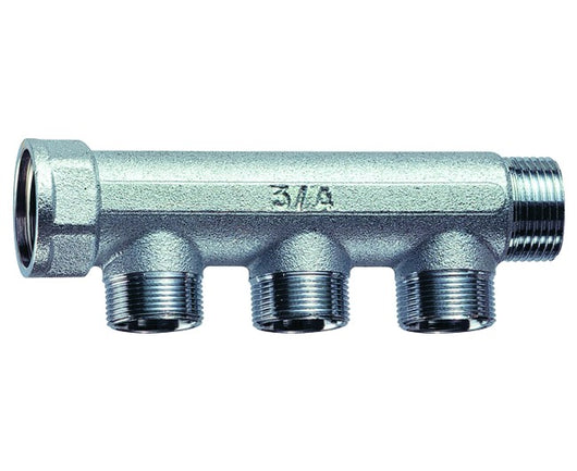 COLLETTORE LINEARE IN OTTONE PER RISCALDAMENTO MASCHIO FEMMINA 3/4 X 3 VIE   FAR RUBINETTERIE